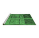 Sideview of Machine Washable Abstract Emerald Green Modern Area Rugs, wshabs1993emgrn