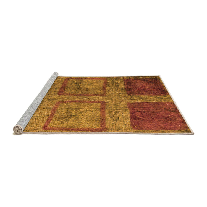 Sideview of Machine Washable Abstract Orange Modern Area Rugs, wshabs1993org