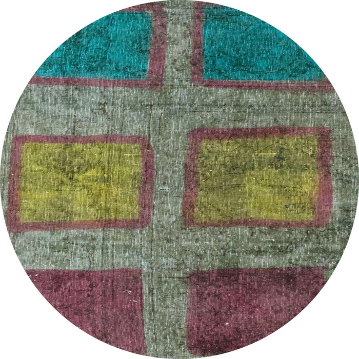 Round Abstract Rosy Purple Modern Rug, abs1993