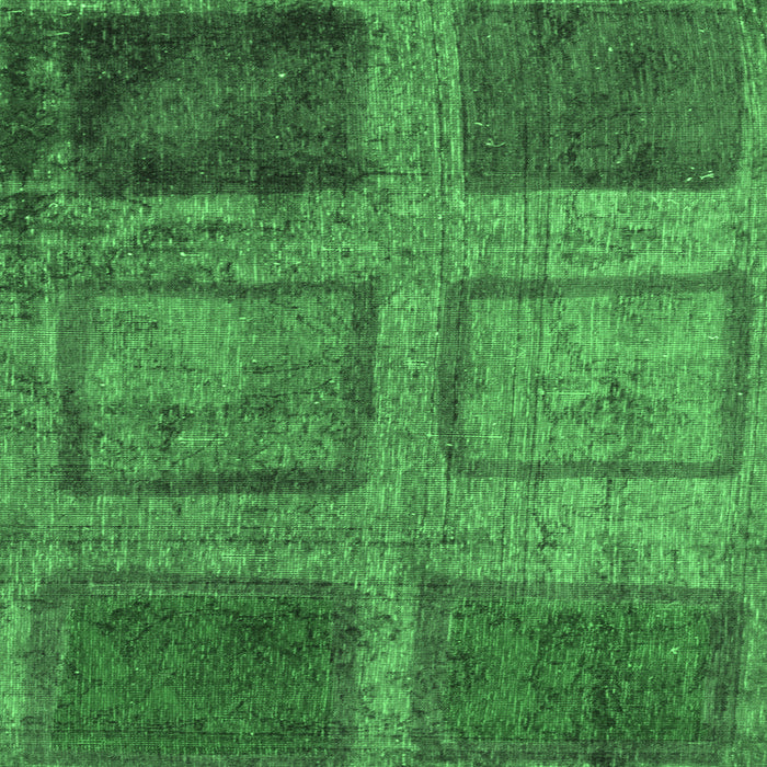 Square Machine Washable Abstract Emerald Green Modern Area Rugs, wshabs1993emgrn