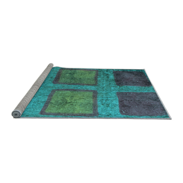 Sideview of Machine Washable Abstract Light Blue Modern Rug, wshabs1993lblu