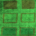 Square Machine Washable Abstract Green Modern Area Rugs, wshabs1993grn