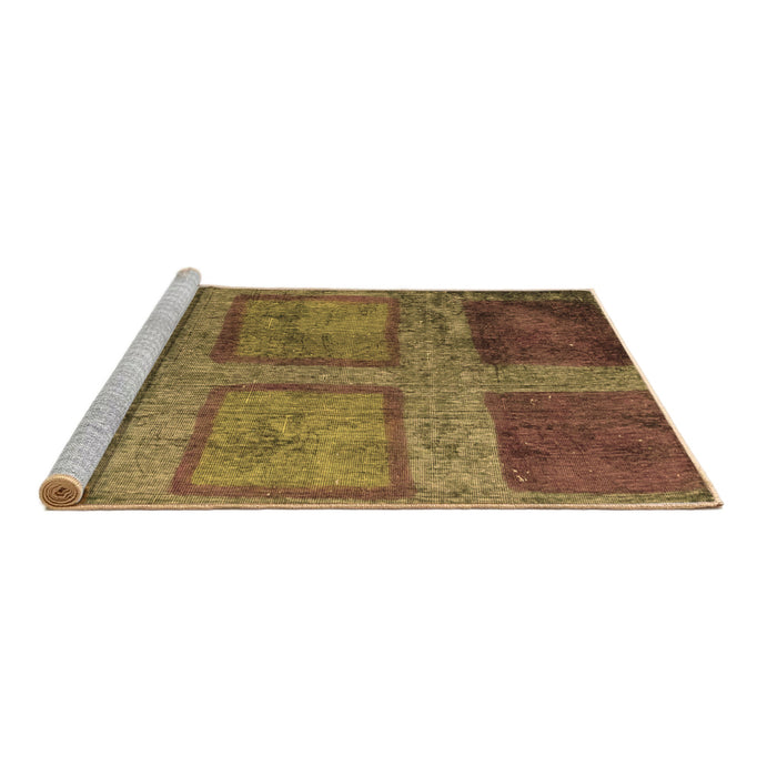 Sideview of Machine Washable Abstract Brown Modern Rug, wshabs1993brn