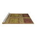 Sideview of Machine Washable Abstract Brown Modern Rug, wshabs1993brn