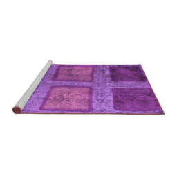 Sideview of Machine Washable Abstract Purple Modern Area Rugs, wshabs1993pur