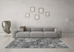 Machine Washable Abstract Gray Modern Rug in a Living Room,, wshabs1994gry