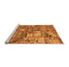 Sideview of Machine Washable Abstract Orange Modern Area Rugs, wshabs1994org