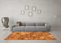 Machine Washable Abstract Orange Modern Rug, wshabs1994org