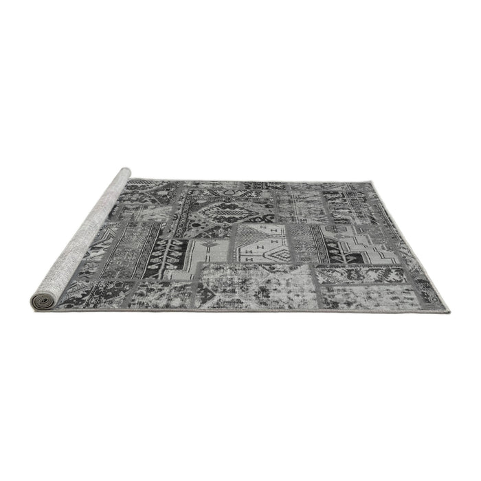 Sideview of Machine Washable Abstract Gray Modern Rug, wshabs1994gry