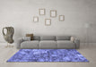 Machine Washable Abstract Blue Modern Rug in a Living Room, wshabs1994blu