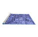 Sideview of Machine Washable Abstract Blue Modern Rug, wshabs1994blu