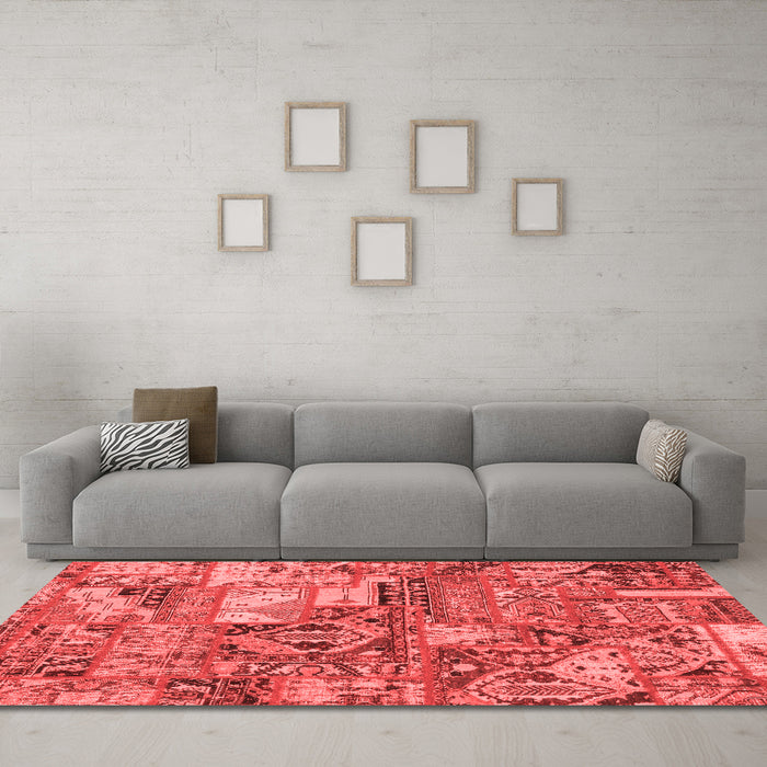Modern Red Washable Rugs