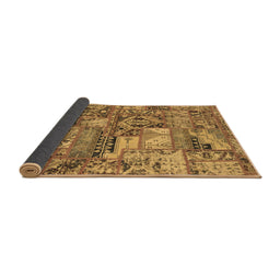 Sideview of Abstract Brown Modern Rug, abs1994brn