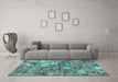 Machine Washable Abstract Light Blue Modern Rug in a Living Room, wshabs1994lblu