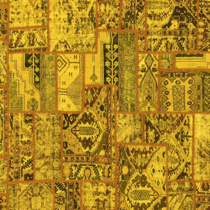 Square Abstract Yellow Modern Rug, abs1994yw