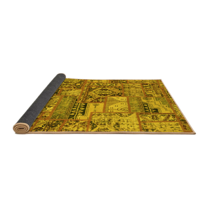 Sideview of Abstract Yellow Modern Rug, abs1994yw