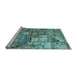 Sideview of Machine Washable Abstract Light Blue Modern Rug, wshabs1994lblu