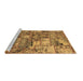 Sideview of Machine Washable Abstract Brown Modern Rug, wshabs1994brn