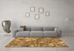 Machine Washable Abstract Brown Modern Rug in a Living Room,, wshabs1994brn