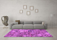 Machine Washable Abstract Purple Modern Rug, wshabs1994pur