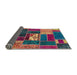 Sideview of Abstract Bright Maroon Red Patchwork Rug, abs1995