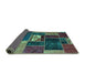 Sideview of Patchwork Turquoise Transitional Rug, abs1995turq