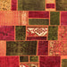 Square Machine Washable Patchwork Orange Transitional Area Rugs, wshabs1995org