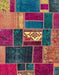 Abstract Bright Maroon Red Patchwork Rug, abs1995