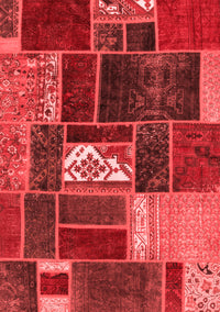 Patchwork Red Transitional Rug, abs1995red