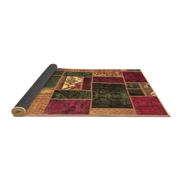 Sideview of Patchwork Brown Transitional Rug, abs1995brn