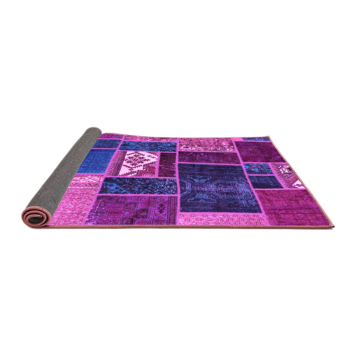 Sideview of Patchwork Purple Transitional Rug, abs1995pur
