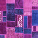 Square Patchwork Purple Transitional Rug, abs1995pur