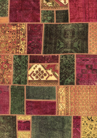 Patchwork Brown Transitional Rug, abs1995brn