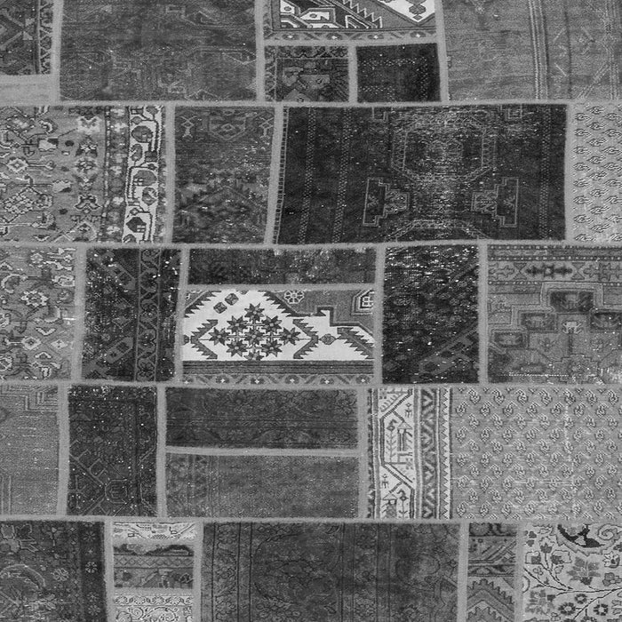 Square Machine Washable Patchwork Gray Transitional Rug, wshabs1995gry