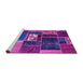 Sideview of Machine Washable Patchwork Purple Transitional Area Rugs, wshabs1995pur