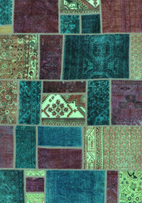 Patchwork Turquoise Transitional Rug, abs1995turq