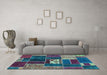 Machine Washable Patchwork Light Blue Transitional Rug in a Living Room, wshabs1995lblu