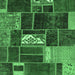 Square Patchwork Emerald Green Transitional Rug, abs1995emgrn