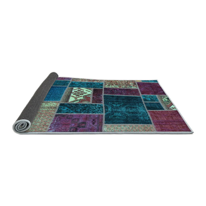 Sideview of Patchwork Light Blue Transitional Rug, abs1995lblu