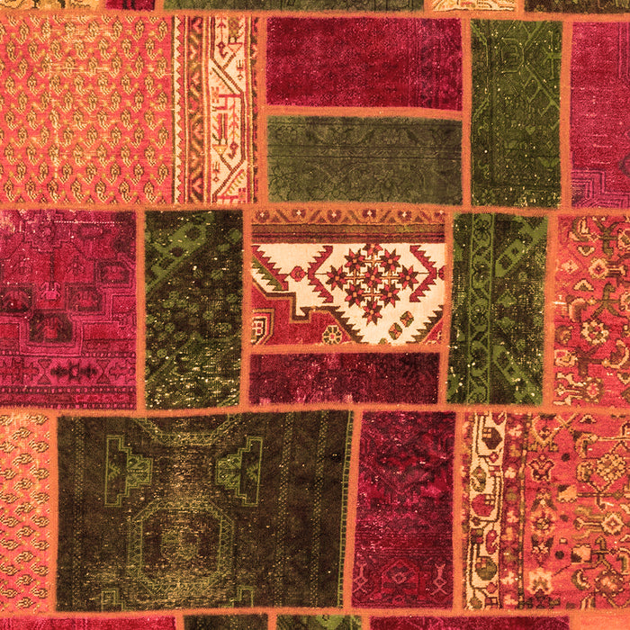 Patchwork Orange Transitional Rug, abs1995org
