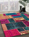 Machine Washable Abstract Bright Maroon Red Rug in a Family Room, wshabs1995
