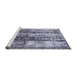 Sideview of Machine Washable Abstract Blue Rug, wshabs1996