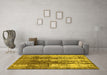 Machine Washable Abstract Yellow Modern Rug in a Living Room, wshabs1996yw