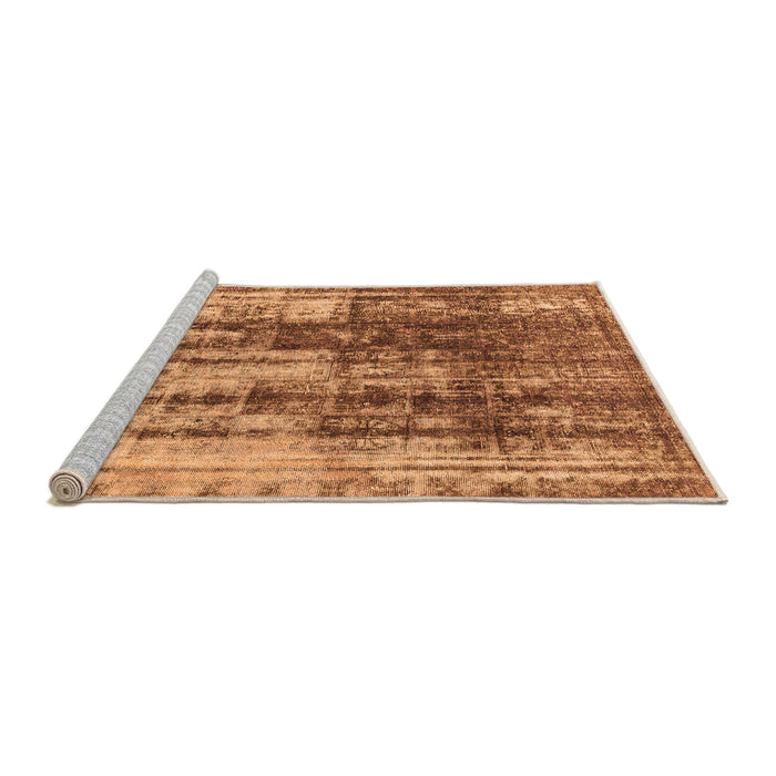 Sideview of Machine Washable Abstract Orange Modern Area Rugs, wshabs1996org