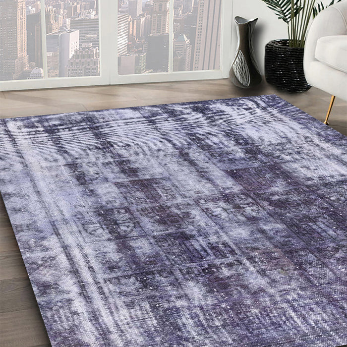Machine Washable Abstract Blue Rug in a Family Room, wshabs1996