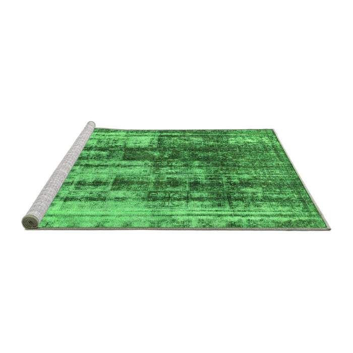 Sideview of Machine Washable Abstract Green Modern Area Rugs, wshabs1996grn