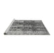 Sideview of Machine Washable Abstract Gray Modern Rug, wshabs1996gry