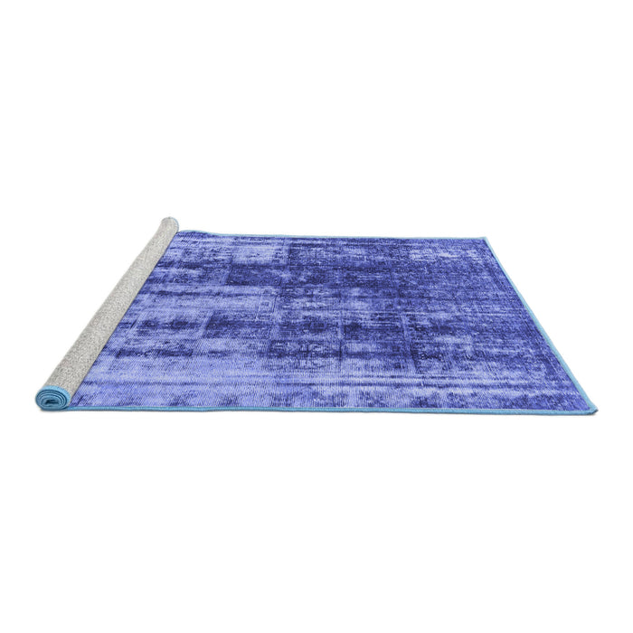 Sideview of Machine Washable Abstract Blue Modern Rug, wshabs1996blu