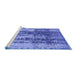 Sideview of Machine Washable Abstract Blue Modern Rug, wshabs1996blu