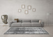 Machine Washable Abstract Gray Modern Rug in a Living Room,, wshabs1996gry